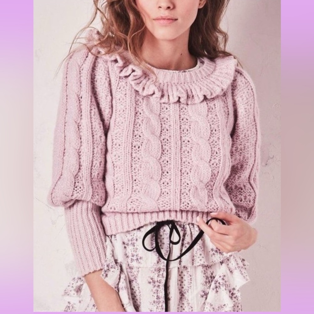 Loveshackfancy Christina Metallic Thread Lilac Al… - image 1